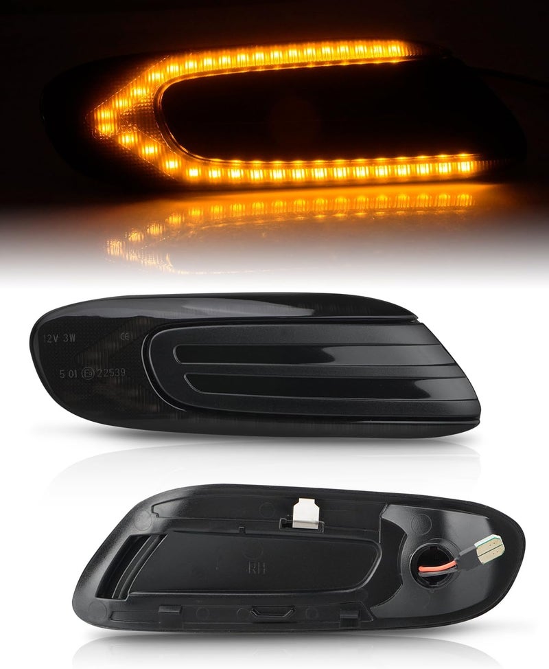 Best View LED Side Marker Lights Assembly Compatible with Mini Cooper F55 F56 F57 2014-2020, Sequential Blink Amber Light Smoked Lens 2PCS - Image 4
